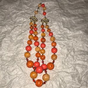 Orange beaded necklace